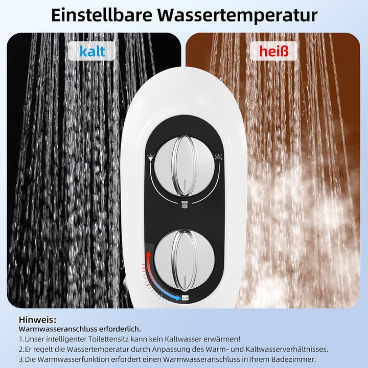 Bidet Aufsatz für Toilette, Ultra-Slim Nicht Elektrisch Bidet Einsatz Für Toilette mit, Hot & Cold B