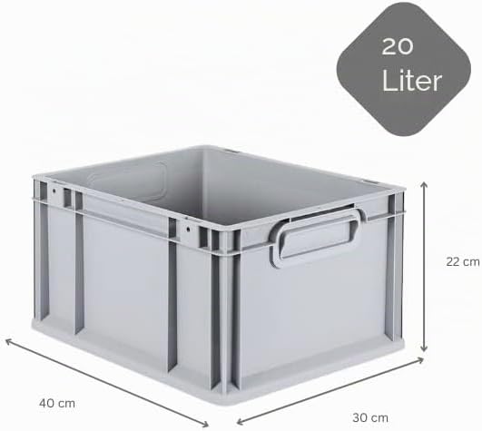 PROREGAL SuperSparSet 5x Eurobox NextGen Grip | HxBxT 22x30x40cm | 20 Liter | Griffe geschlossen | G