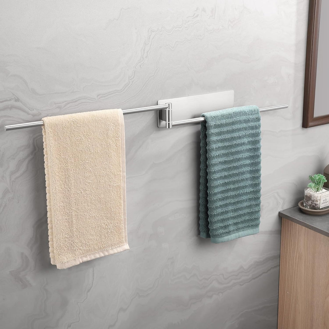Handtuchhalter ohne Bohren 2-Armig Schwenkbar 180° Selbstklebend Handtuchstange 304 Edelstahl Gebürs