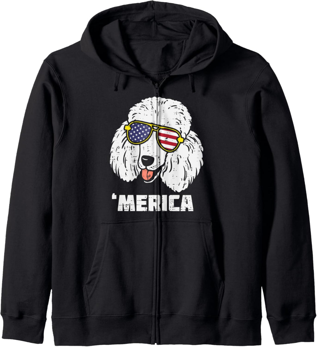 Poodle Merica Sunglasses American USA 4th Of July Fourth Dog Kapuzenjacke