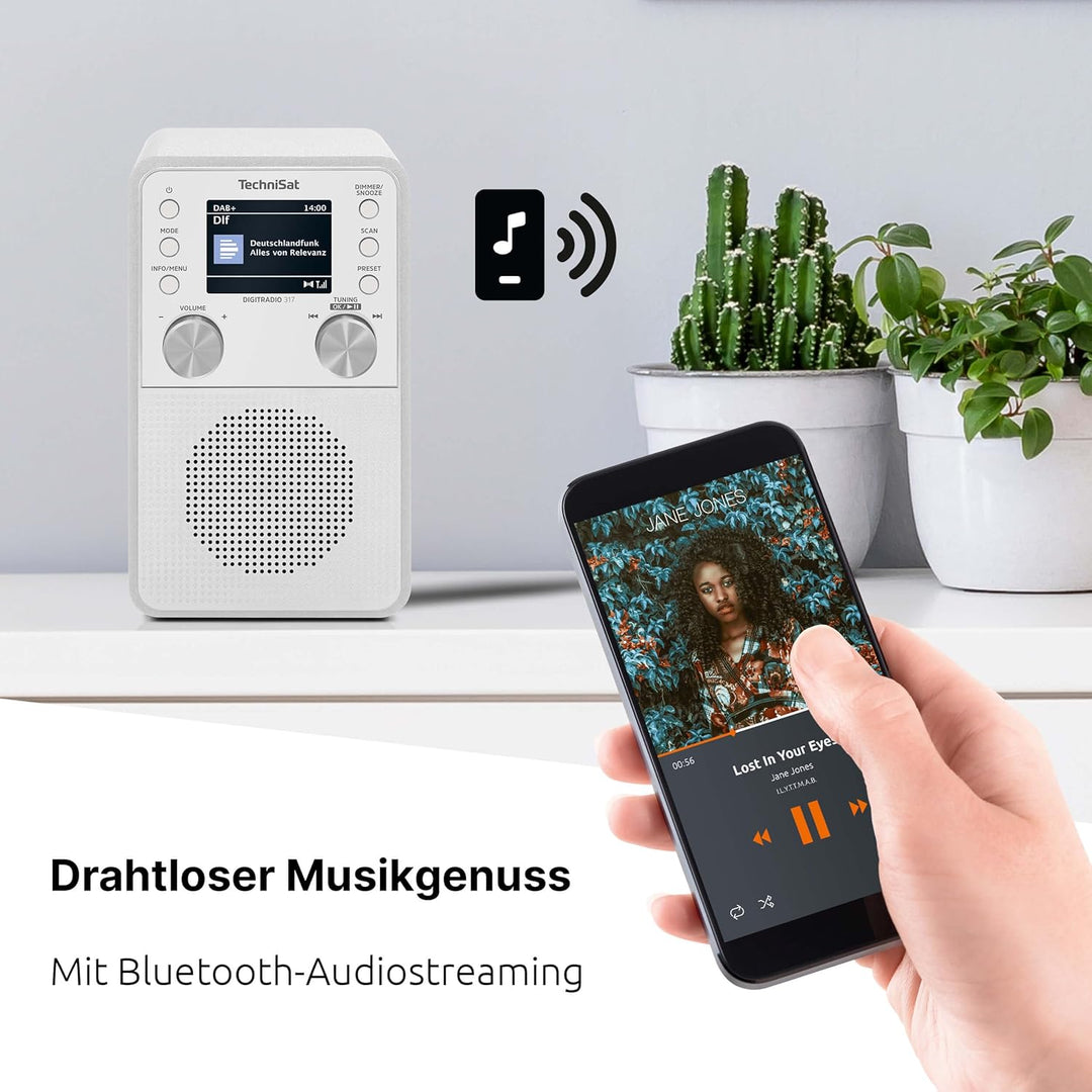 TechniSat DIGITRADIO 317 - Vertikales DAB+ UKW Radio mit Bluetooth Audiostreaming, Radiowecker, Slee
