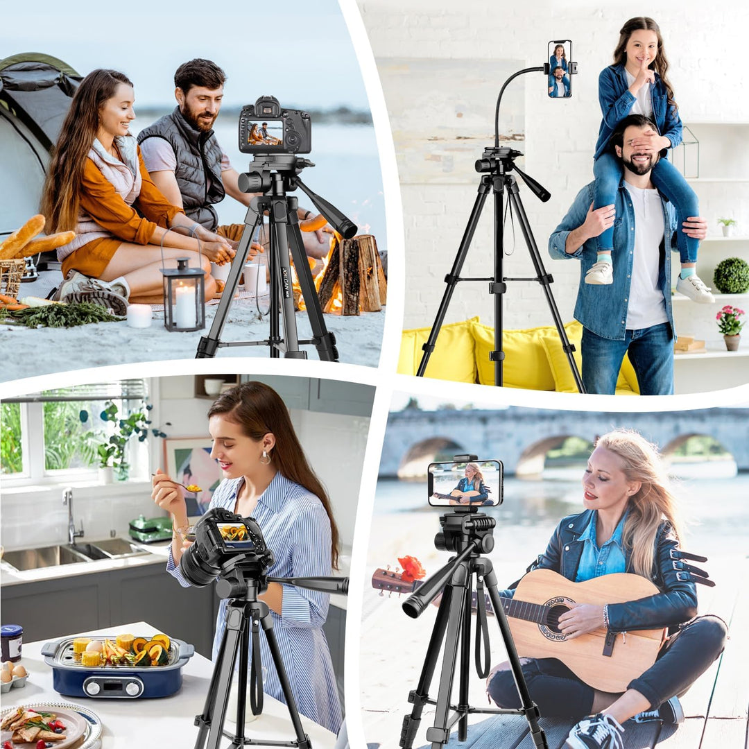 JOILCAN Stativ Kamera 81"/206cm, Upgrade Schwanenhals Handy Stativ mit Fernauslöser & Handyhalterung