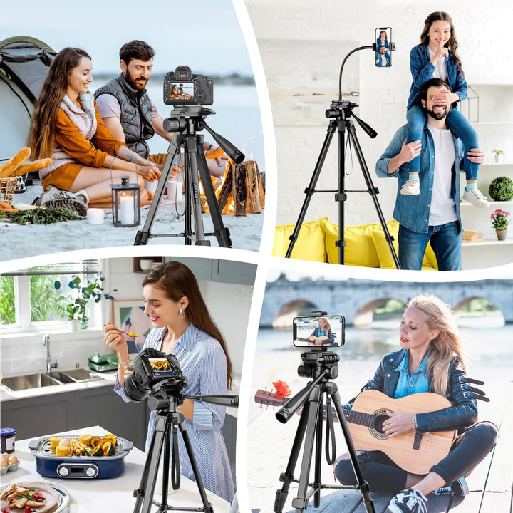 JOILCAN Stativ Kamera 81"/206cm, Upgrade Schwanenhals Handy Stativ mit Fernauslöser & Handyhalterung