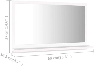 MNISDFL Waschtischunterschrank Waschbecken Badezimmer-Schrank Badspiegel Weiss 60x10.5x37 cm Holzwer