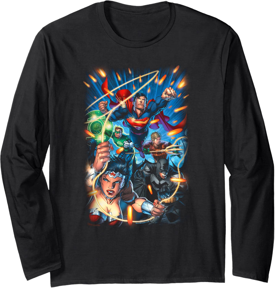 Justice League Under Attack Langarmshirt
