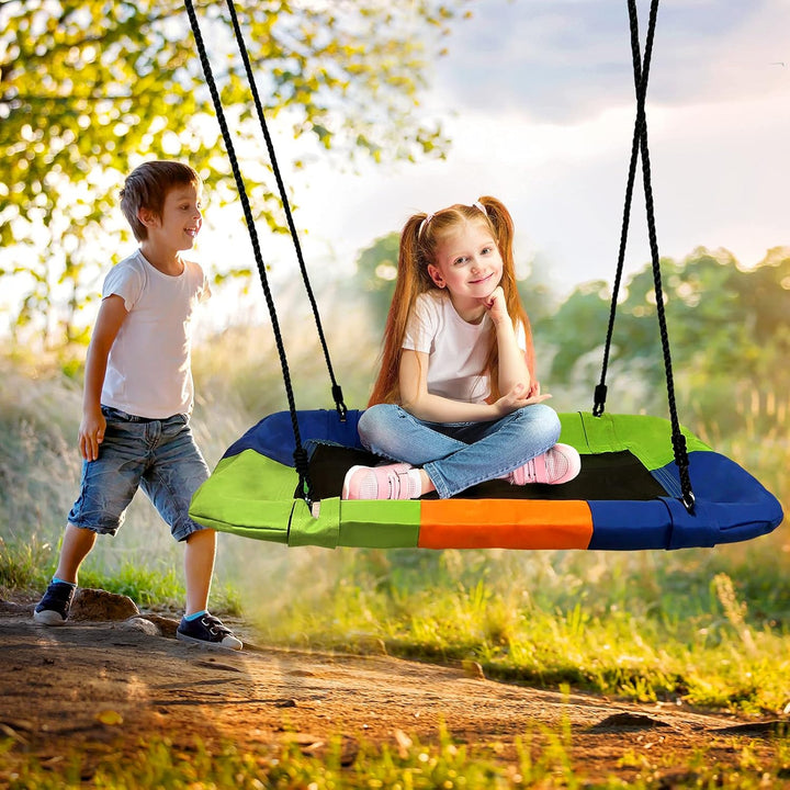 Dripex Nestschaukel Tellerschaukel Square 115 cm x 75 cm Kinderschaukel bis 200 KG Baumschaukel Vers