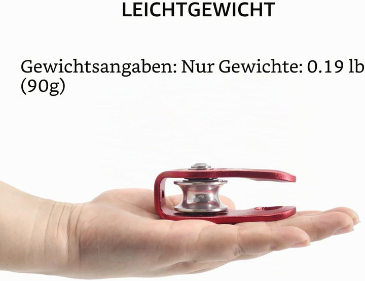 NewDoar CE-Zertifizierter 28KN Mikro Seilrolle Umlenkrolle für Seile mit max. Durchmesser bis 12 mm