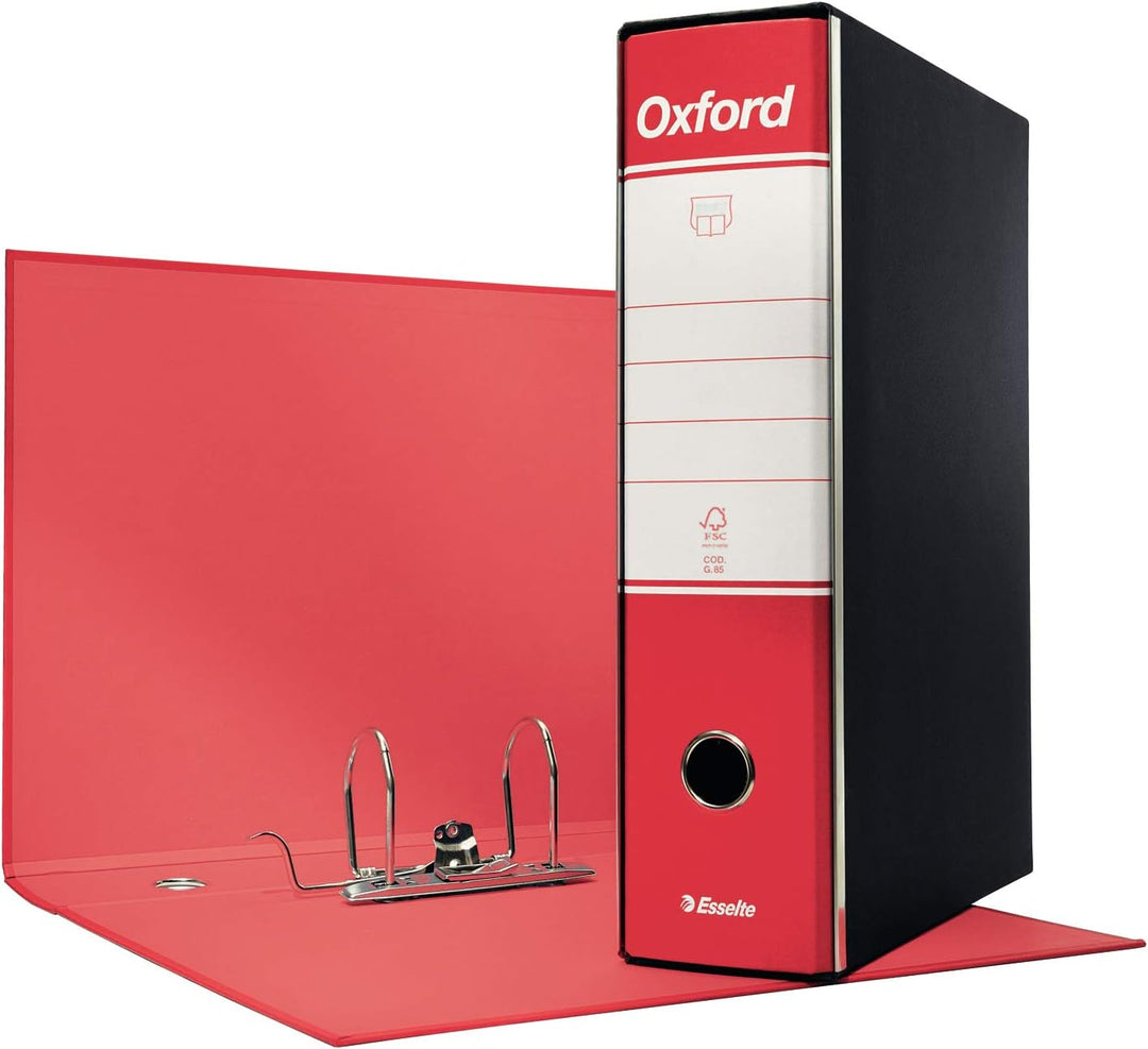 Esselte Gruppe von 6 Ordner OXFORD mit Hebelmechanik und mit Handy Gruppo da 4 rot, Gruppo da 4 rot