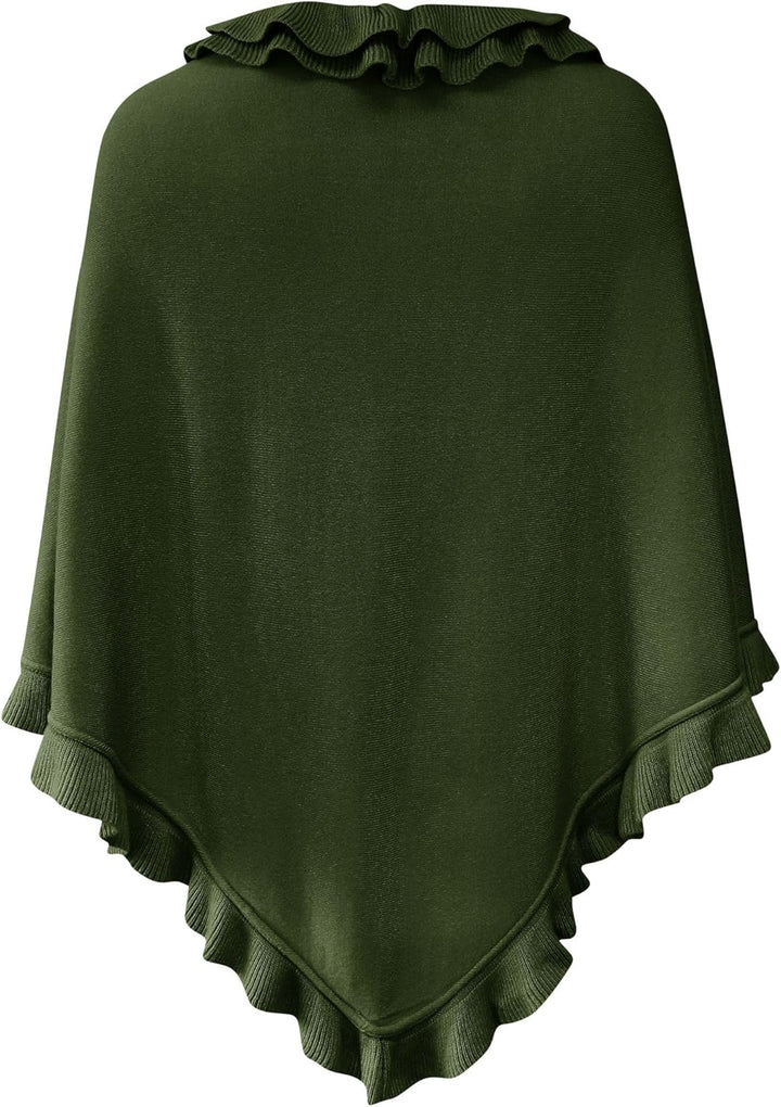 Poncho Cape Trachtentuch Umhang Stola Schultertuch Trachten-Tuch Damen Strickponcho Tracht Strick Tr