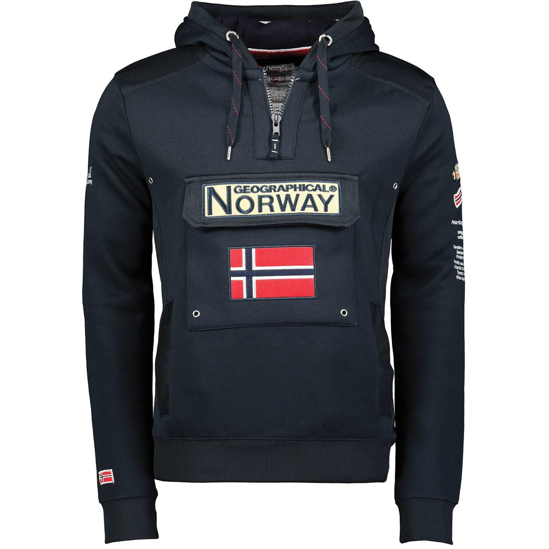 Geographical Norway GYMCLASS Men - Kängurutasche Hoodie für Herren - Sweatshirt mit Markenlogo und l
