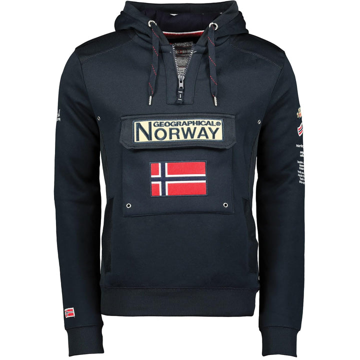 Geographical Norway GYMCLASS Men - Kängurutasche Hoodie für Herren - Sweatshirt mit Markenlogo und l