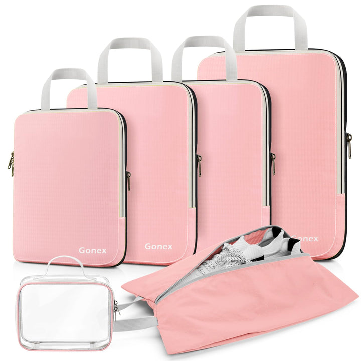 Gonex Compression Packing Cubes 6er Set, Gonex Kleidertaschen 6-teilig Verpackungswürfel, Kleidertas