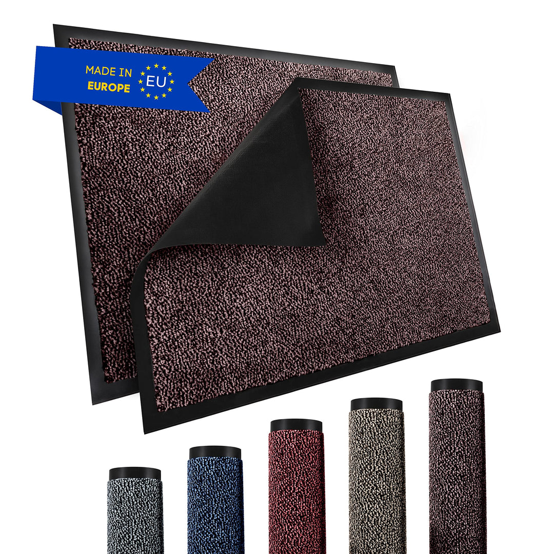 TRIBURG® Fussmatte 90x150 Braun Schwarz - Schmutzfangmatte 90 x 150 wetterfest, wasserfest, waschbar