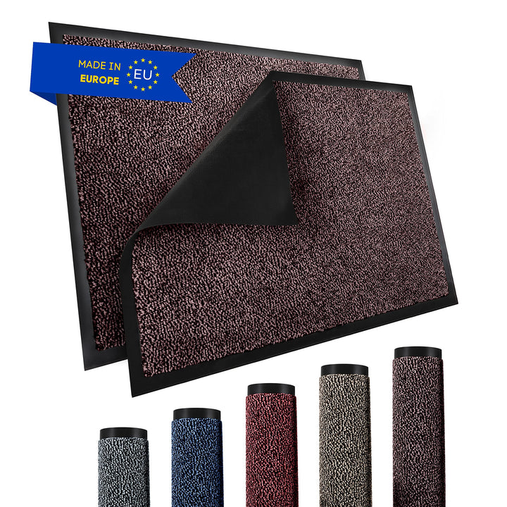 TRIBURG® Fussmatte 90x150 Braun Schwarz - Schmutzfangmatte 90 x 150 wetterfest, wasserfest, waschbar