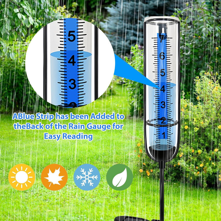 Regenmesser für Garten Frostsicher: Professionelle Regenmesser, Solarenergie Regenmesser Outdoor Reg