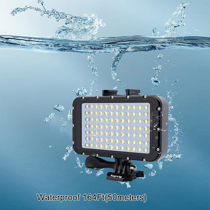 Suptig Unterwasserlichter Tauchlicht 84 LED High Power Dimmbar Wasserdichtes LED-Videolicht Wasserdi