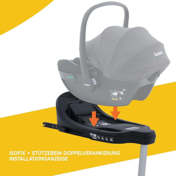 Jovikids Babyschale, Stufenlos verstellbare Liegeposition, Gruppe 0/0+ (40-87 cm) Baby Autositz mit