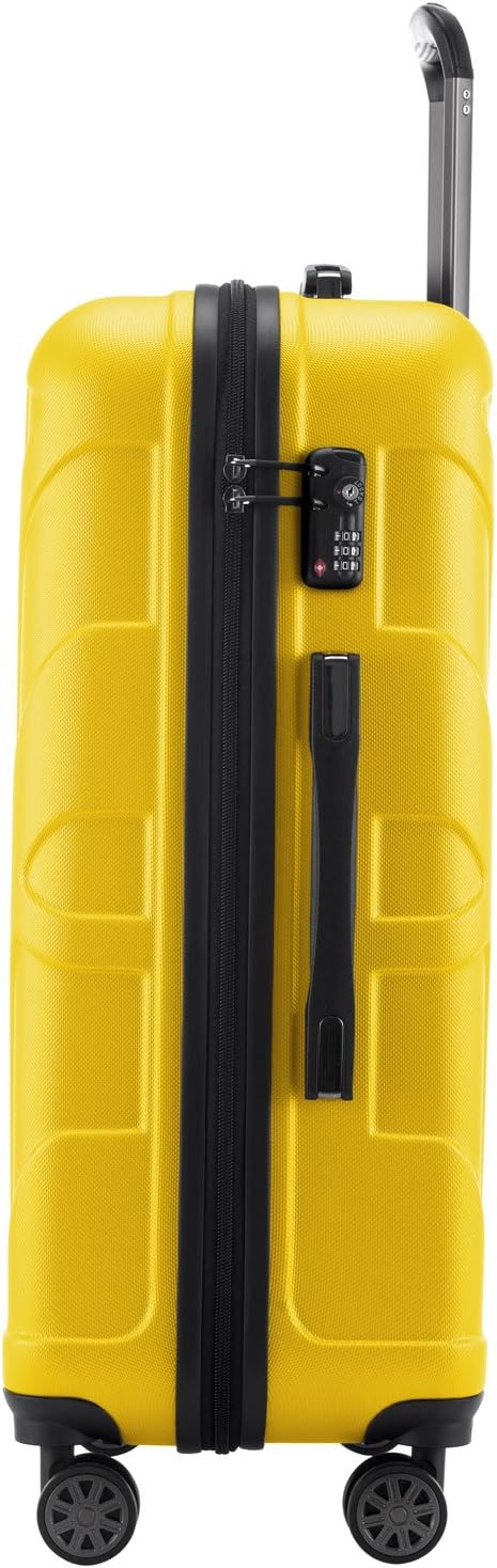 Suitline - 2er Trolley - Koffer Set Grössen Gelb/Magenta 2er Set M, Gelb/Magenta 2er Set M