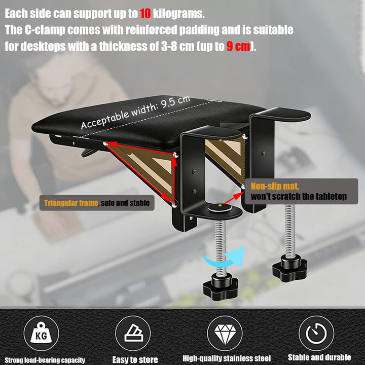 Armauflage Schreibtisch,Schreibtisch Verlängerung,Ergonomische Klappbare Computer-Schreibtischarmleh