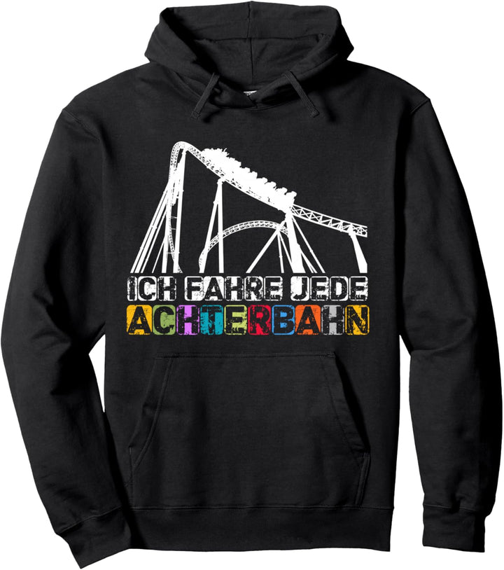 Achterbahn Lustig Design Geschenk Vergnügungspark Pullover Hoodie