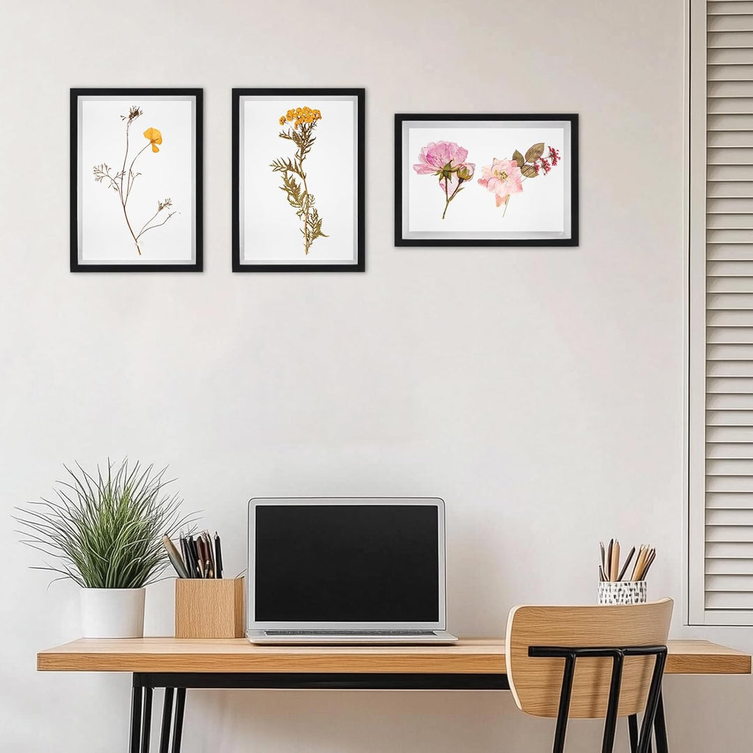 3 Stück 3D Bilderrahmen zum Befüllen A4 3D Tief Objektrahmen 5CM 3D Rahmen für Objekte Blumen, Hochz