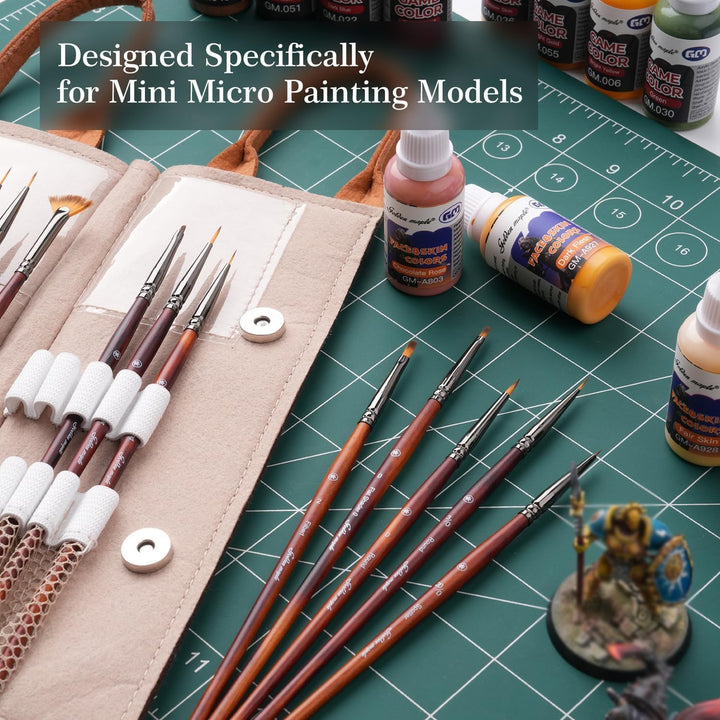 Golden Maple Miniature Paint Brushes – 20PC Professional Micro Detail Brush Set for Models, Tabletop