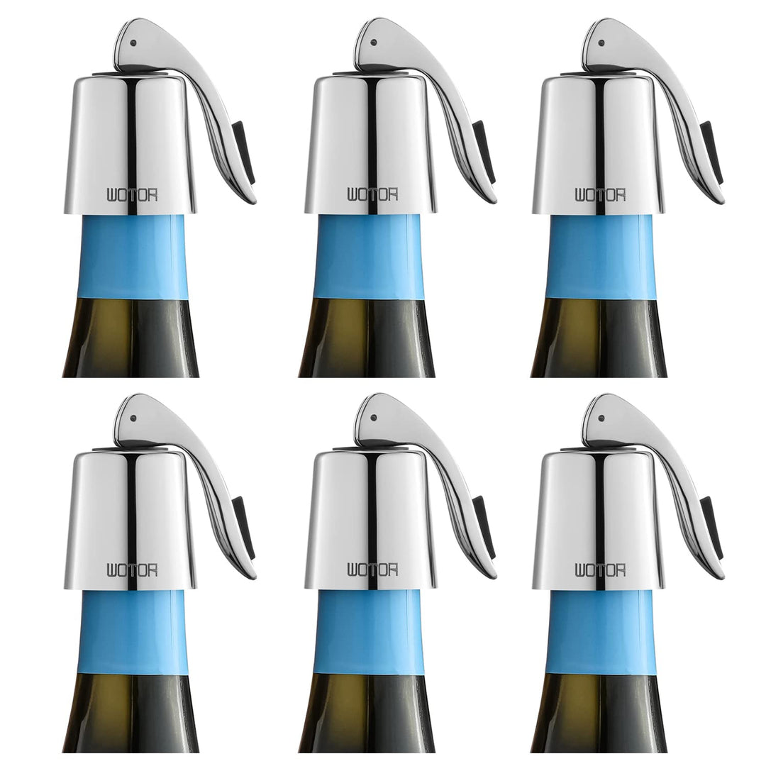 WOTOR Weinverschluss Edelstahl WeinFlaschenverschluss Wiederverwendbar Auslaufsicher hält Wein frisc