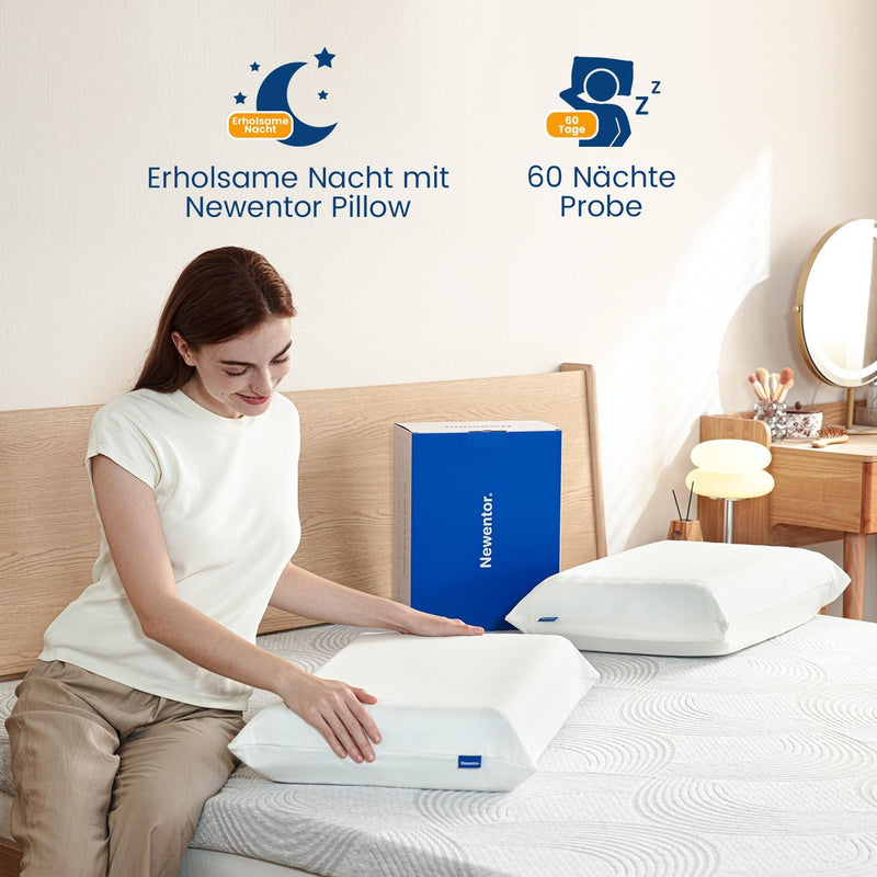 Newentor® Ergonomisches Nackenstützkissen, Höhenverstellbares Memory Foam Kissen, Orthopädisches Kis