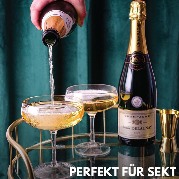 Vemacity Elegante Espresso Martini Gläser 4er Set | Handgefertigte Cocktailgläser Set | Champagner S