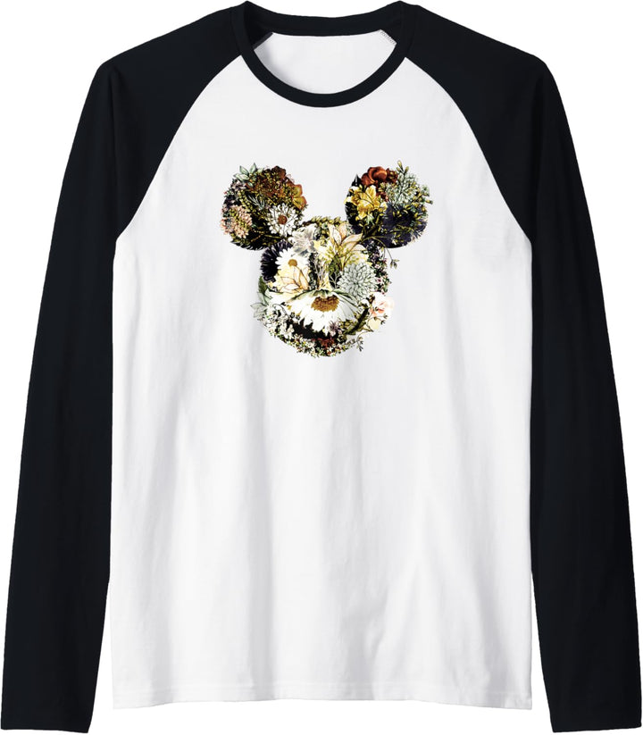 Disney Floral Mickey Mouse Blooming Florals Raglan