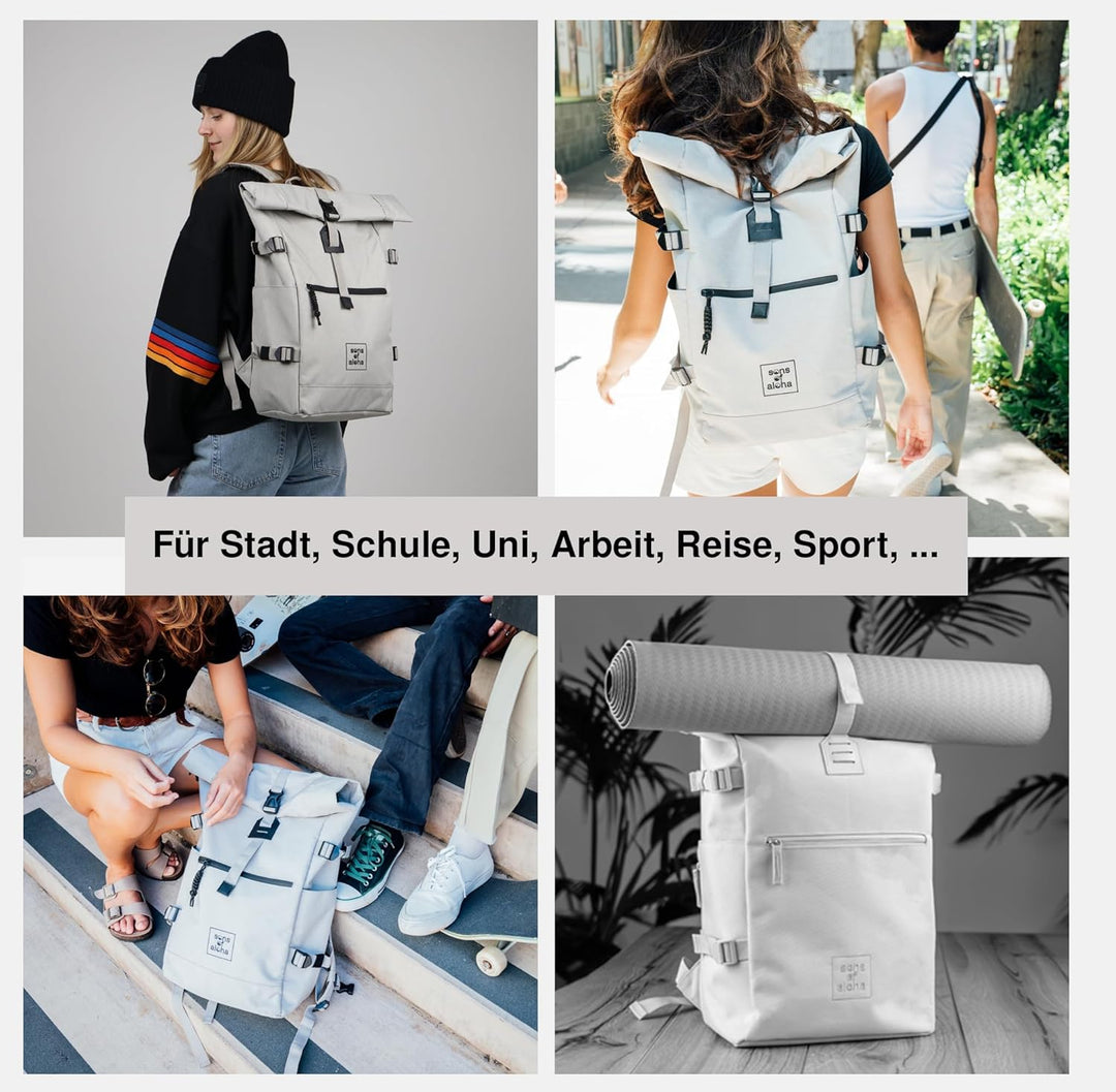 SONS OF ALOHA Rucksack KANE Roll-Top Kurierrucksack XL gross - PET recycelt, wasserabweisend - Wande