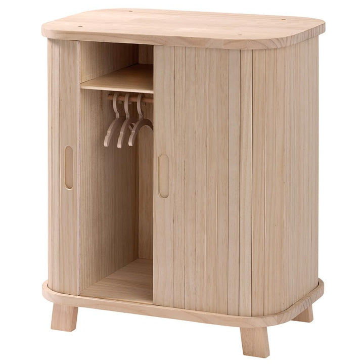 howa Puppenschrank Holz Grace - Puppenmöbel Kleiderschrank für Puppen mit Schiebetür, Kleiderstange,