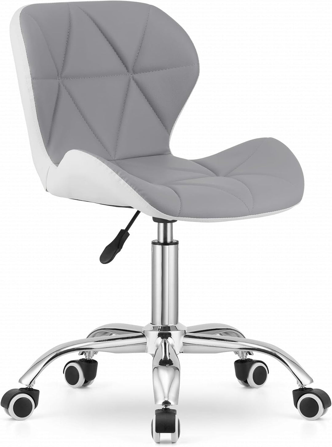 NMK HOME Drehstuhl mit Rollen - Höhenverstellbar Polsterstuhl - Home Office Samt Stuhl mit Geometris