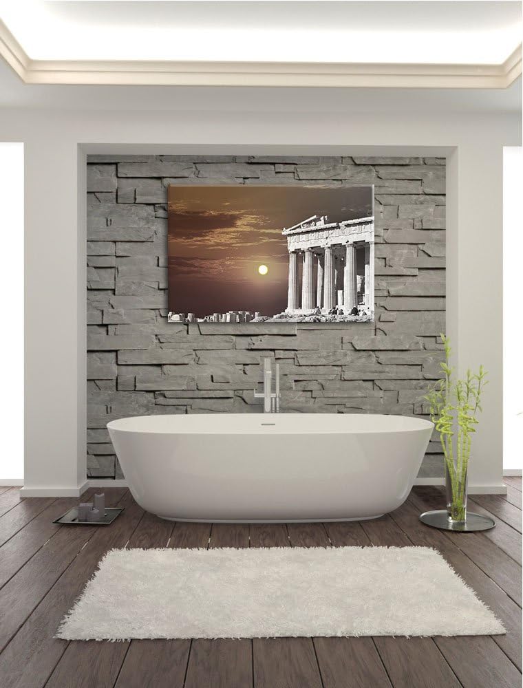 schöner Tempel der Athene schwarz/weiss Format: 100x70 auf Leinwand, XXL riesige Bilder fertig gerah