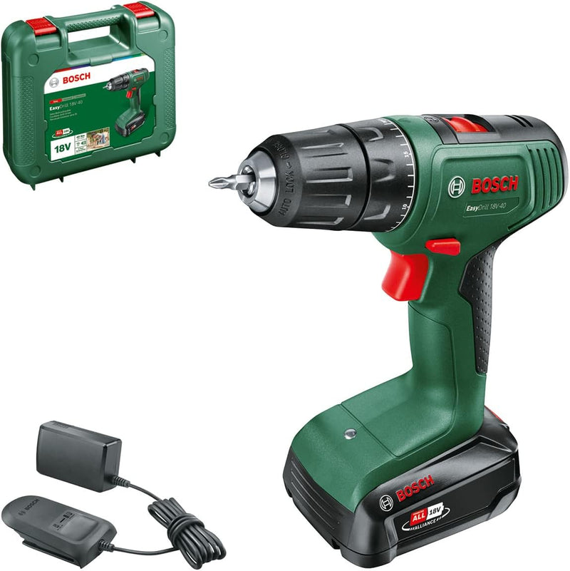 Bosch Akkuschrauber EasyDrill 18V-40 (Schrauben oder Bohren in Holz, Metall und Kunststoff; 18 Volt