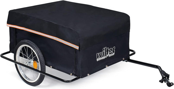 Fahrrad Lastenanhänger bis 65kg mit Radschutz-Rahmen, umklappbarer Deichsel und Schnellkupplung