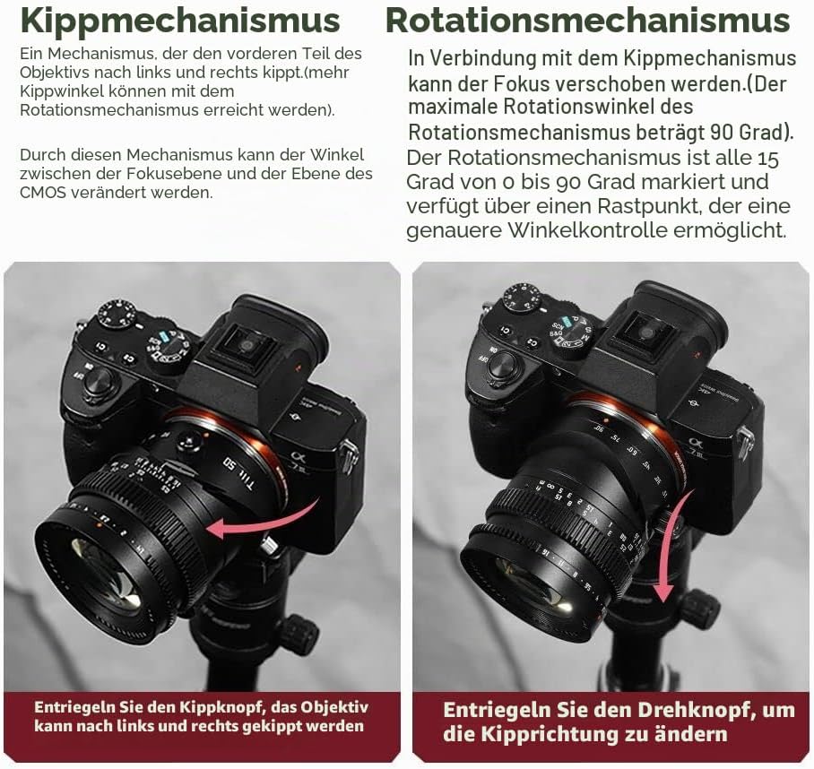 TTArtisan 50mm F1.4 Tilt Kamera Objektiv Vollrahmen Grosse Blende Manuelles Objektiv Miniatur Landsc