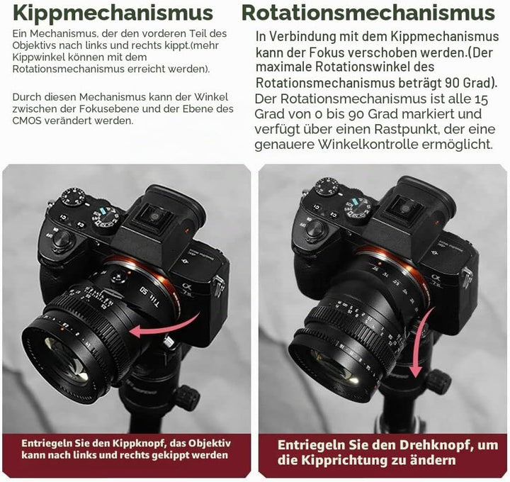 TTArtisan 50mm F1.4 Tilt Kamera Objektiv Vollrahmen Grosse Blende Manuelles Objektiv Miniatur Landsc