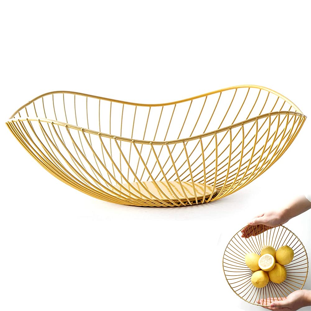Obstkörbe Gold Metall, Obstkorb Aus Eisen, Obstschalen im Wohnzimmer, Brotkorb Obstschale Metall, Ho