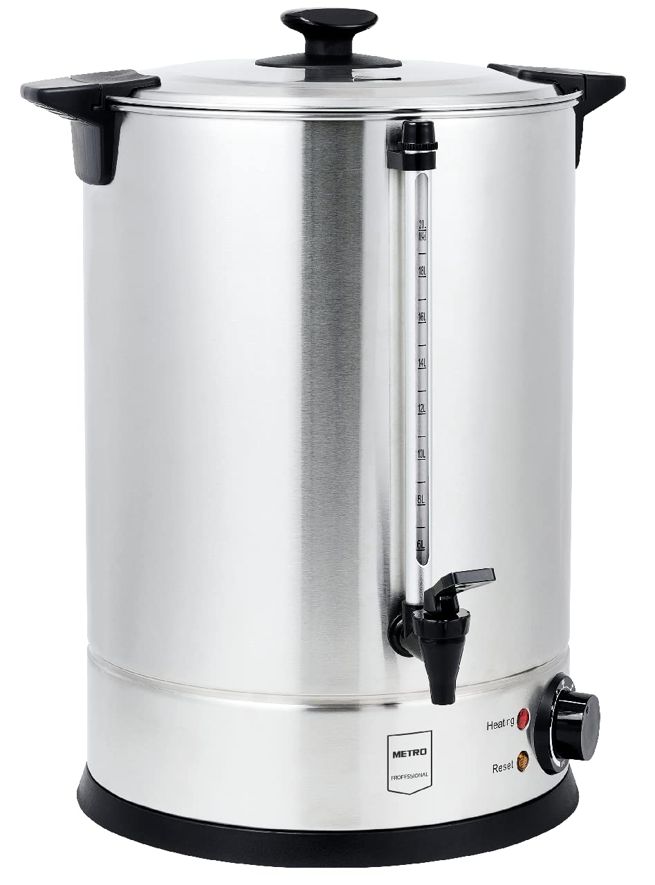 METRO Professional Wasserkocher GWB1020, auch fÙr GlÙhwein, GlÙhweinspender, 20 Liter, 130 Tassen, 2