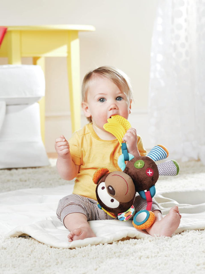 Skip Hop Bandana Buddies Aktivitätsspielzeug, Plüschtier für Babys und Kinder, mehrfarbig, Affe Monk