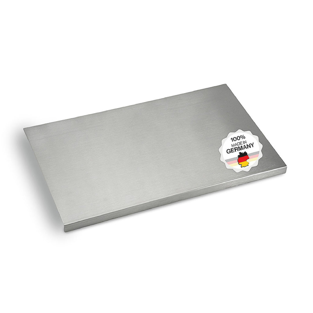 Arbeitsplatte Knetbrett Edelstahl [50x30 cm] - Für Kneten, Schneiden & Backen - Küchenplatte mit Ans