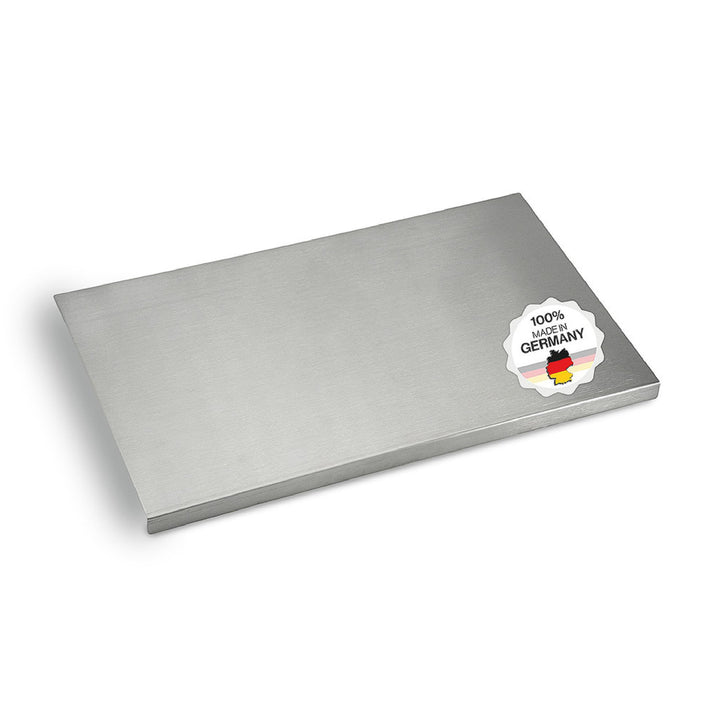 Arbeitsplatte Knetbrett Edelstahl [50x30 cm] - Für Kneten, Schneiden & Backen - Küchenplatte mit Ans