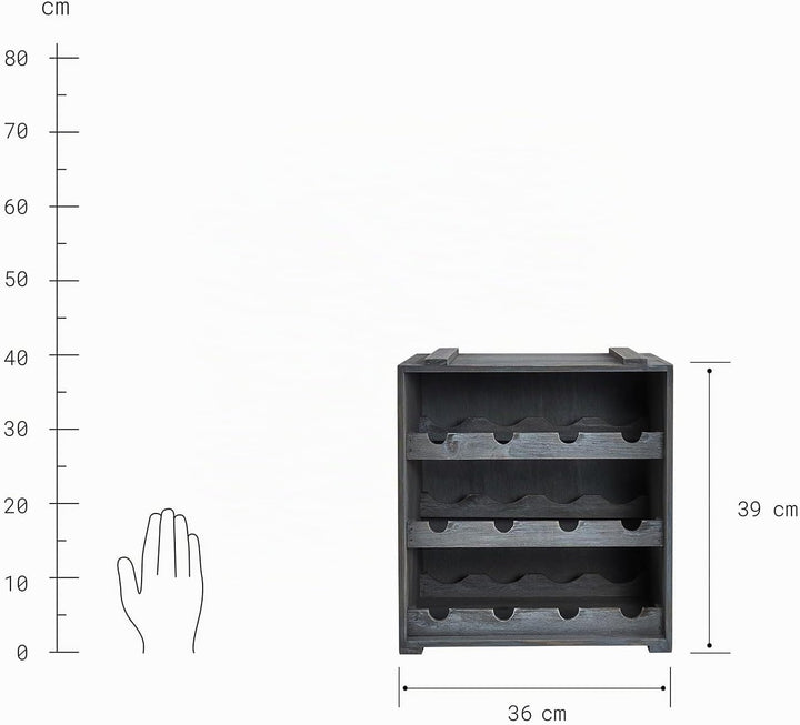 BUTLERS Vinothek Weinregal 36x32x39 in Taupe - Hochwertiges Flaschenregal aus Holz - Alternatives Ho