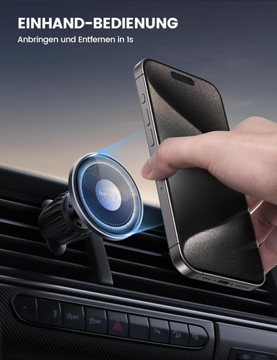 Lamicall Handyhalterung Auto für MagSafe Autohalterung - [2024 HD-Glas-Platte] Stark Magnetische Han