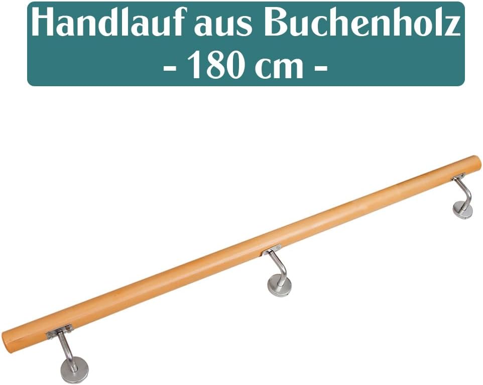 Buche Holz Handlauf Treppengeländer Geländer für Treppe Treppe Wandhandlauf Wand Treppe seitliche Mo