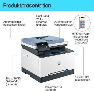 HP Color LaserJet Pro MFP 3302sdwg Multifunktions-Farblaserdrucker, Automatischer beidseitiger Druck