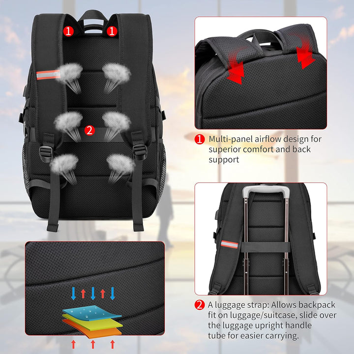 Cafele Rfid Anti-Diebstahl-Rucksack Laptop Schulrucksack Teens Bookbag Mittlerer Computerrucksack mi