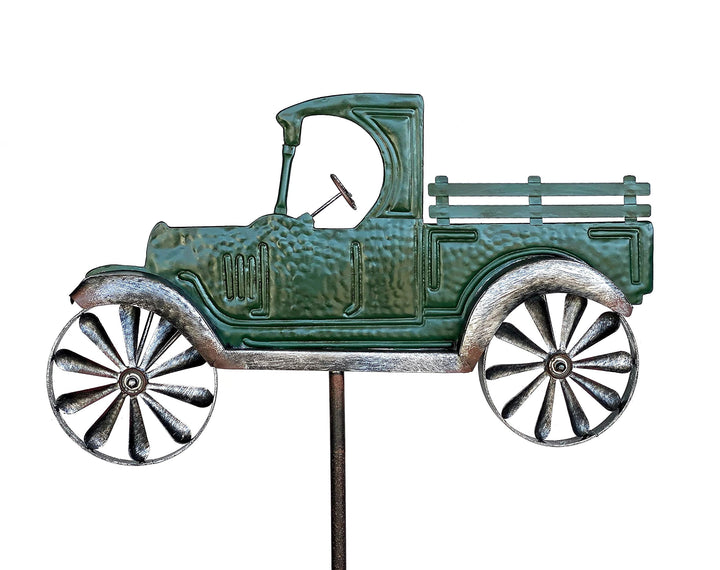 DanDiBo Gartenstecker Metall Oldtimer Auto XL 160 cm Grün 96102 Windspiel Windrad Wetterfest Gartend