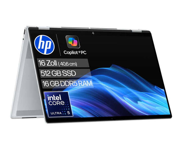 HP OmniBook X Flip Intel Core Ultra 5-226V 2in1 Next Gen AI Laptop, dedizierte NPU für KI, 40 NPU To